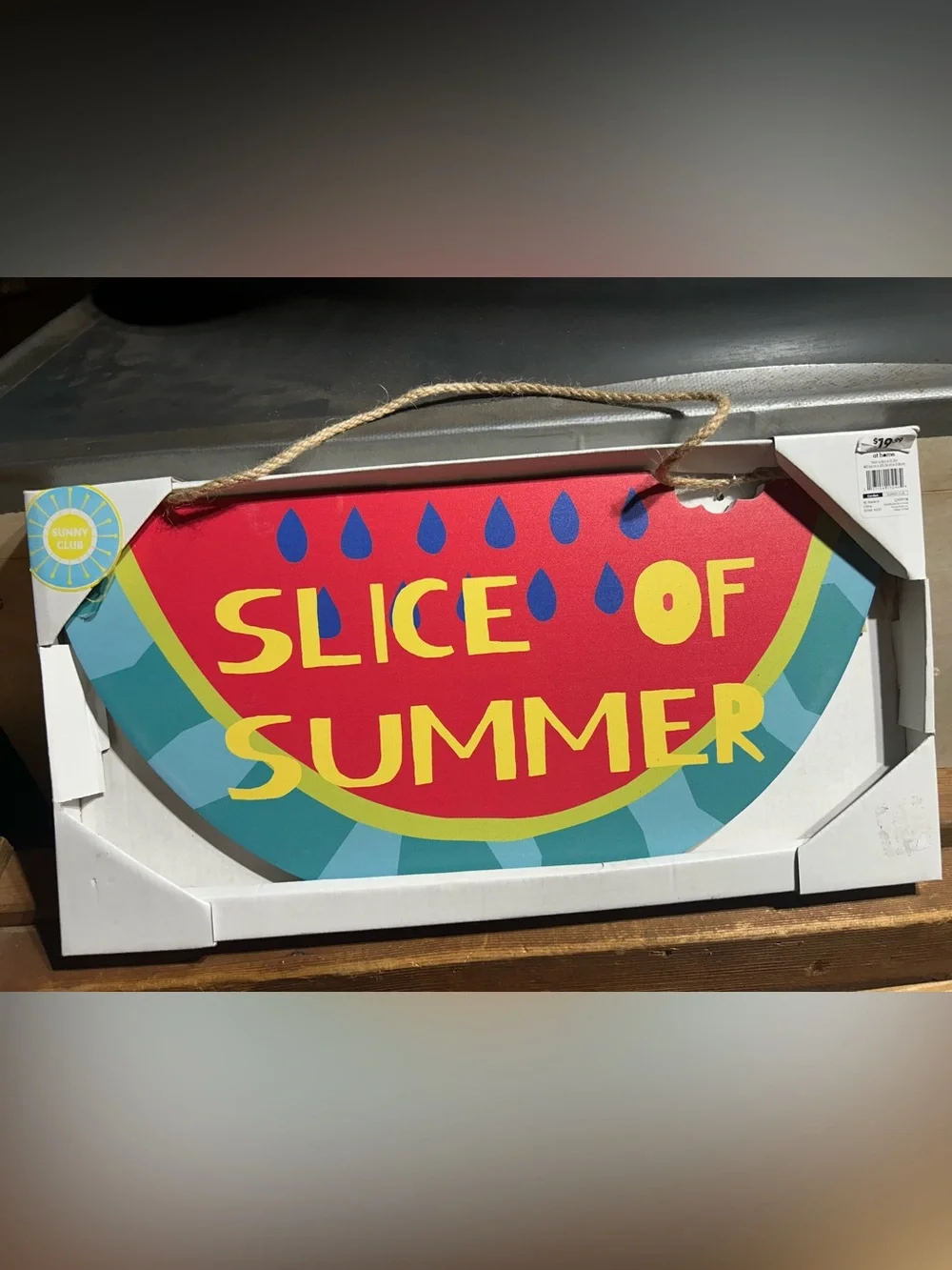 Slice of Summer Colorful Wall Sign - Red, Yellow, Blue, Teal 16”x8”